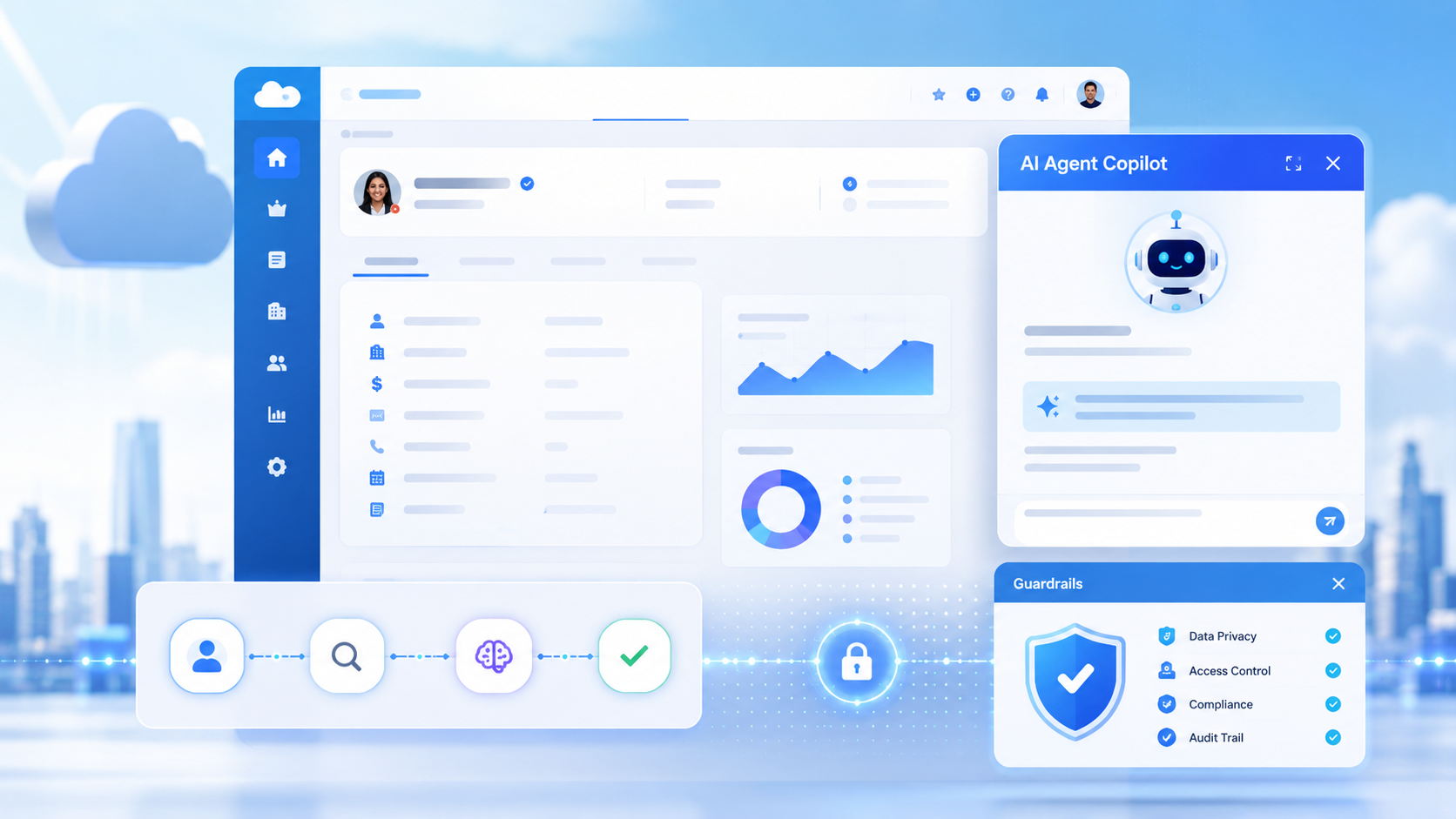 Salesforce AI agent with guardrails and CRM workflow integration